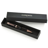 cudworth engraved rose gold and black pen