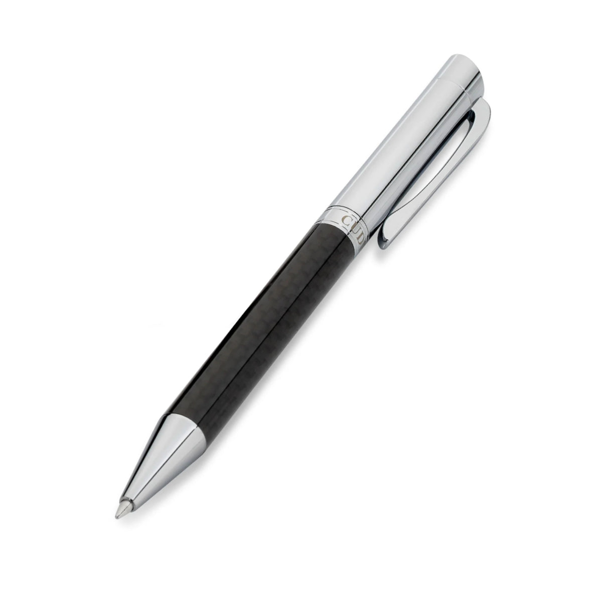 The Cudworth Carbon Glide Ballpoint Pen combines functionality with modern elegance. Crafted from carbon fibre, this pen is accented with chrome-plated features for a sleek and polished look. A perfect gift for any discerning gentleman, it offers smooth writing experience while showcasing style and sophistication.