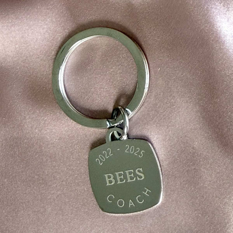 cushion keyring engraved coaches present 