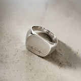 Mens Sterlings Silver Cushion Signet Ring