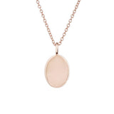 custom engraved rose gold oval pendant with cable chain