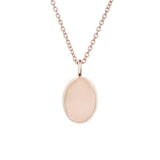 custom engraved rose gold oval pendant with cable chain