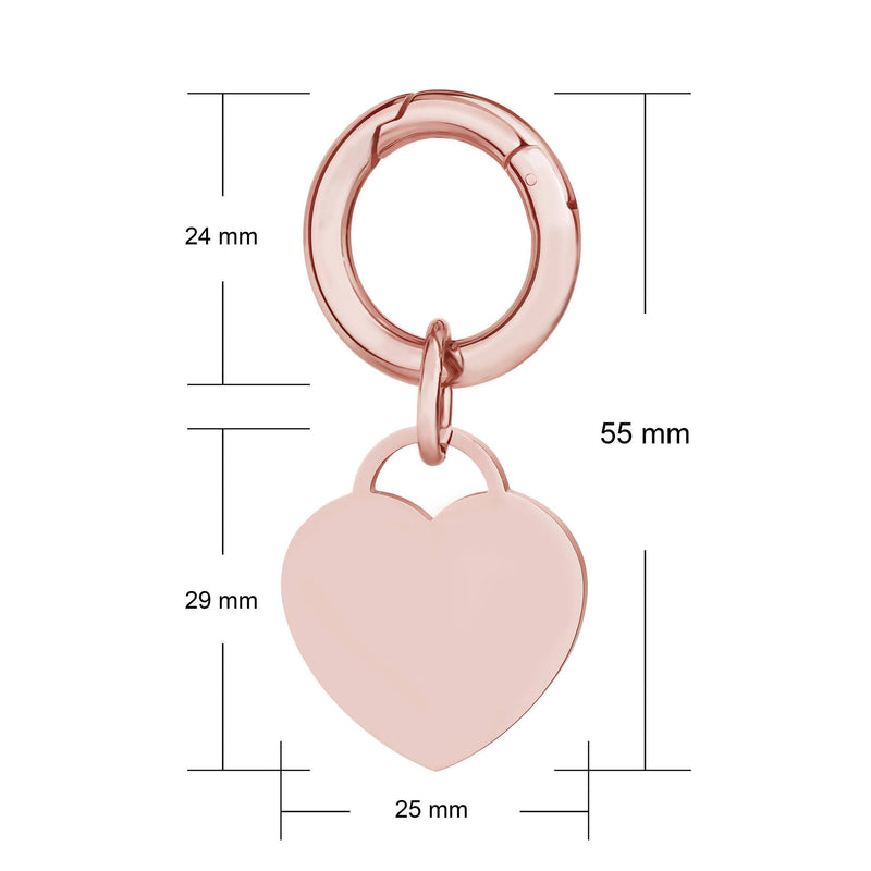 deluxe large rose gold pet tag dimensions