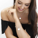 disc necklace and cable bracelet