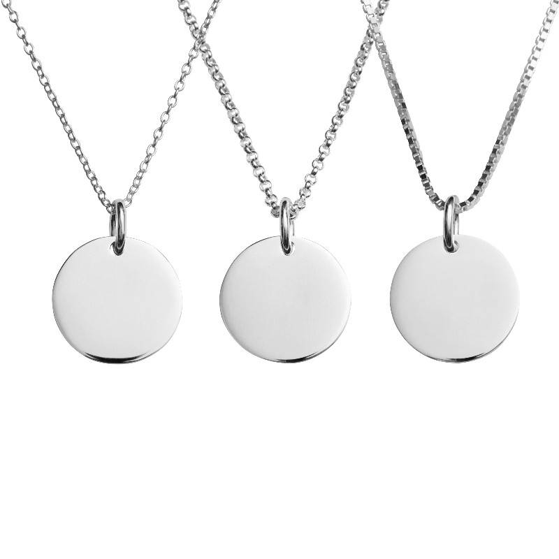 round pendany on different box chains