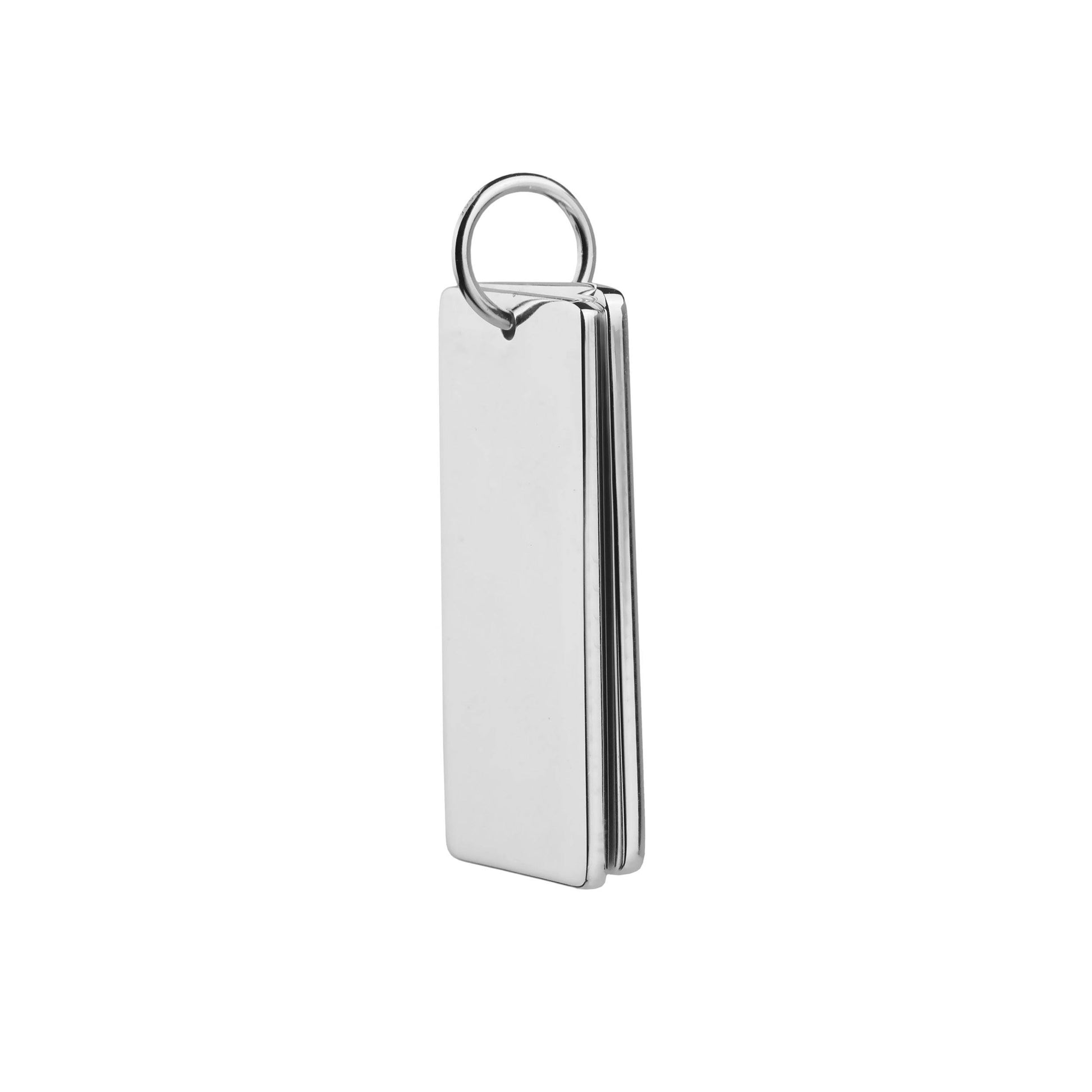 side view of double large bar pendant 15 x 30 mm can be engraved on each side