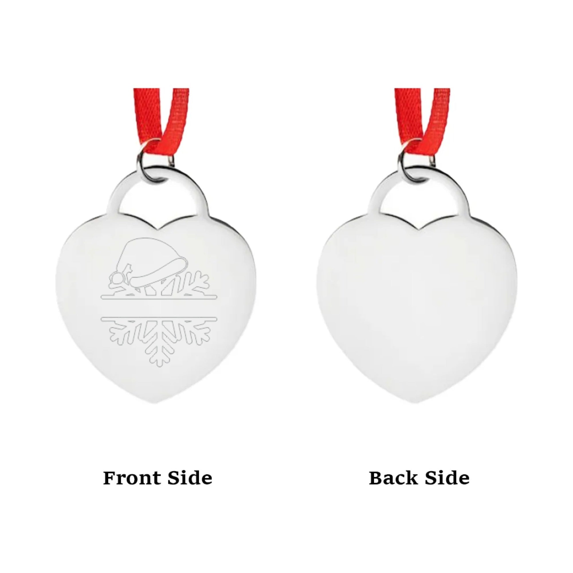 Engraved Silver Heart Ornament