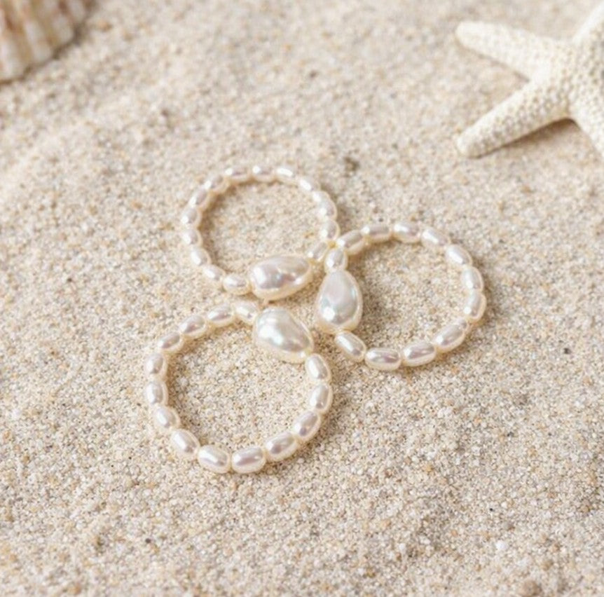 elastic pearl ring