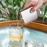 Elegant stainless steel hip flask featuring a shiny silver finish, ideal for gifts and personalisation.