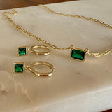 Huggie Earrings With CZ Drop