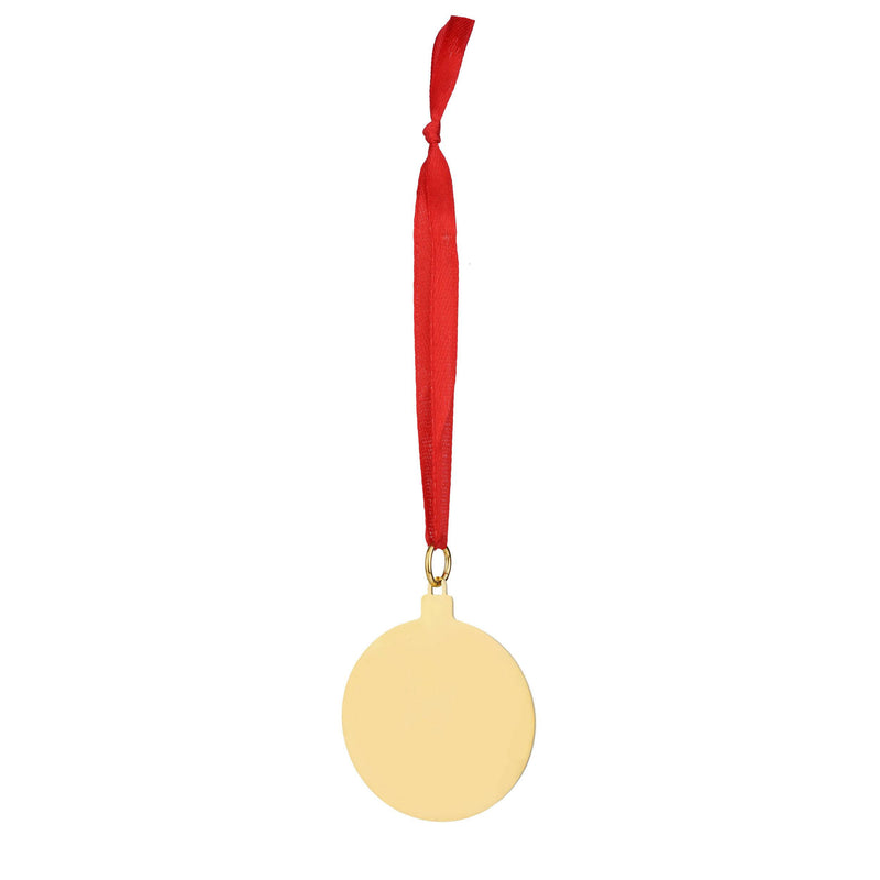 engraved gold bauble ornament