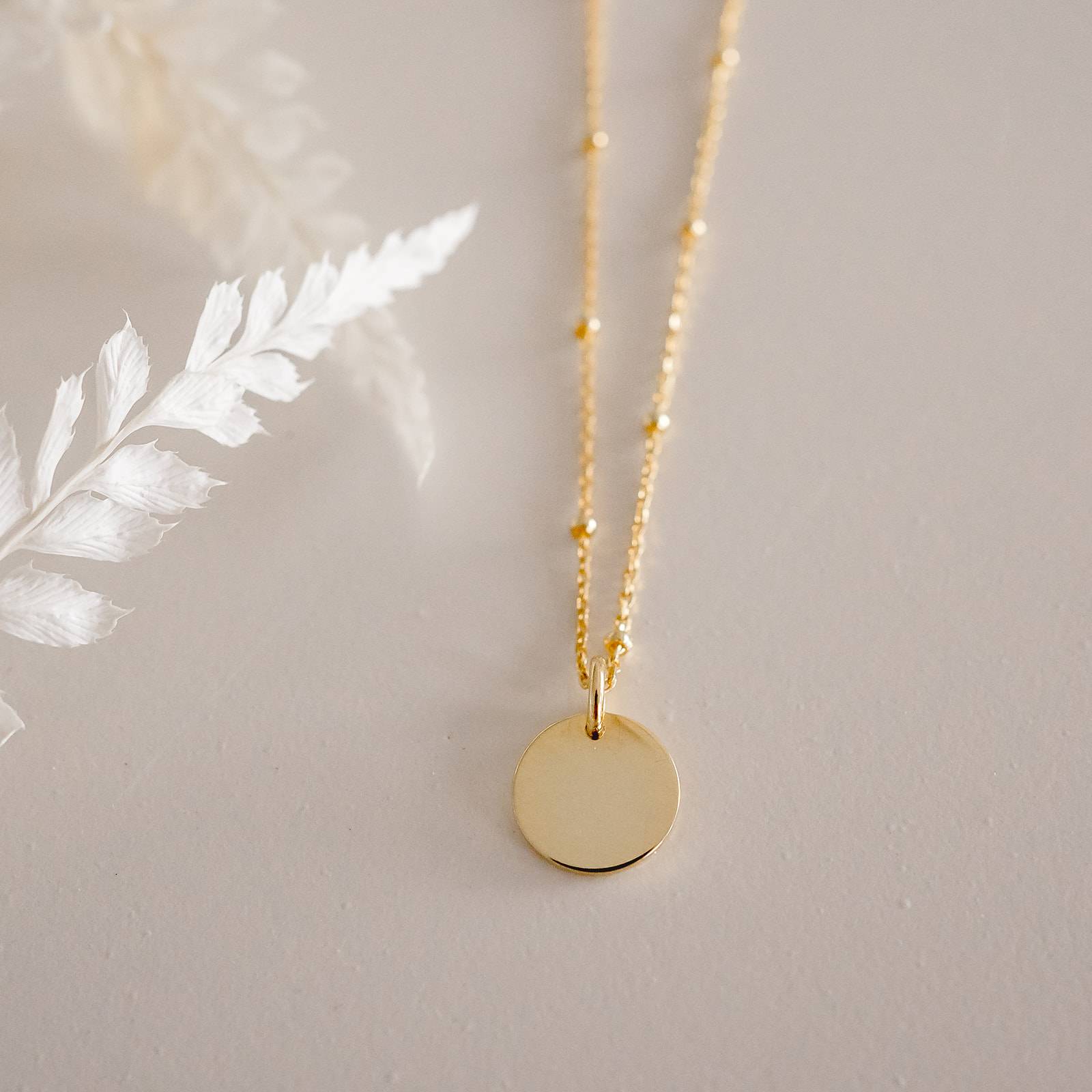 mini disc necklace - engrave letter or symbol