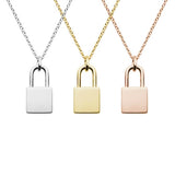 lock necklace silver and gold plated