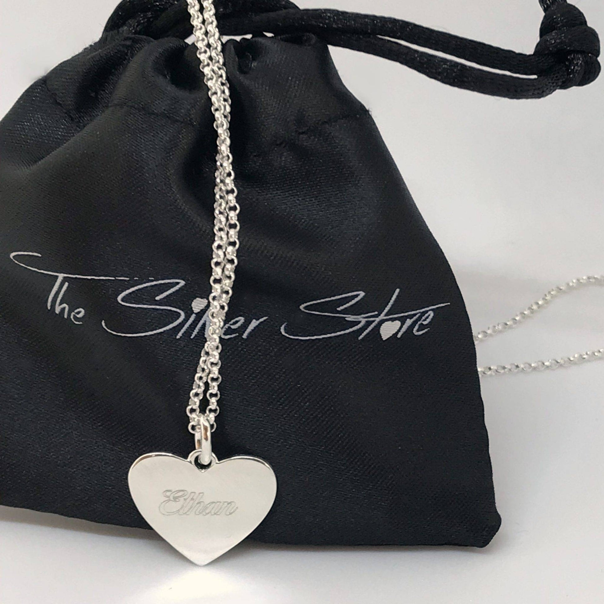 name heart pendant