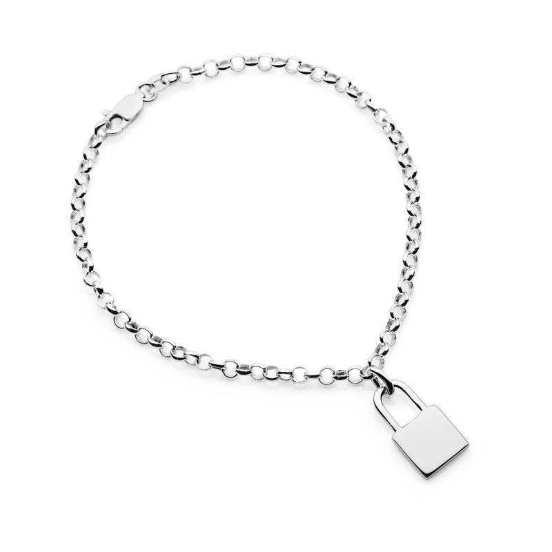 engraved padlock bracelet