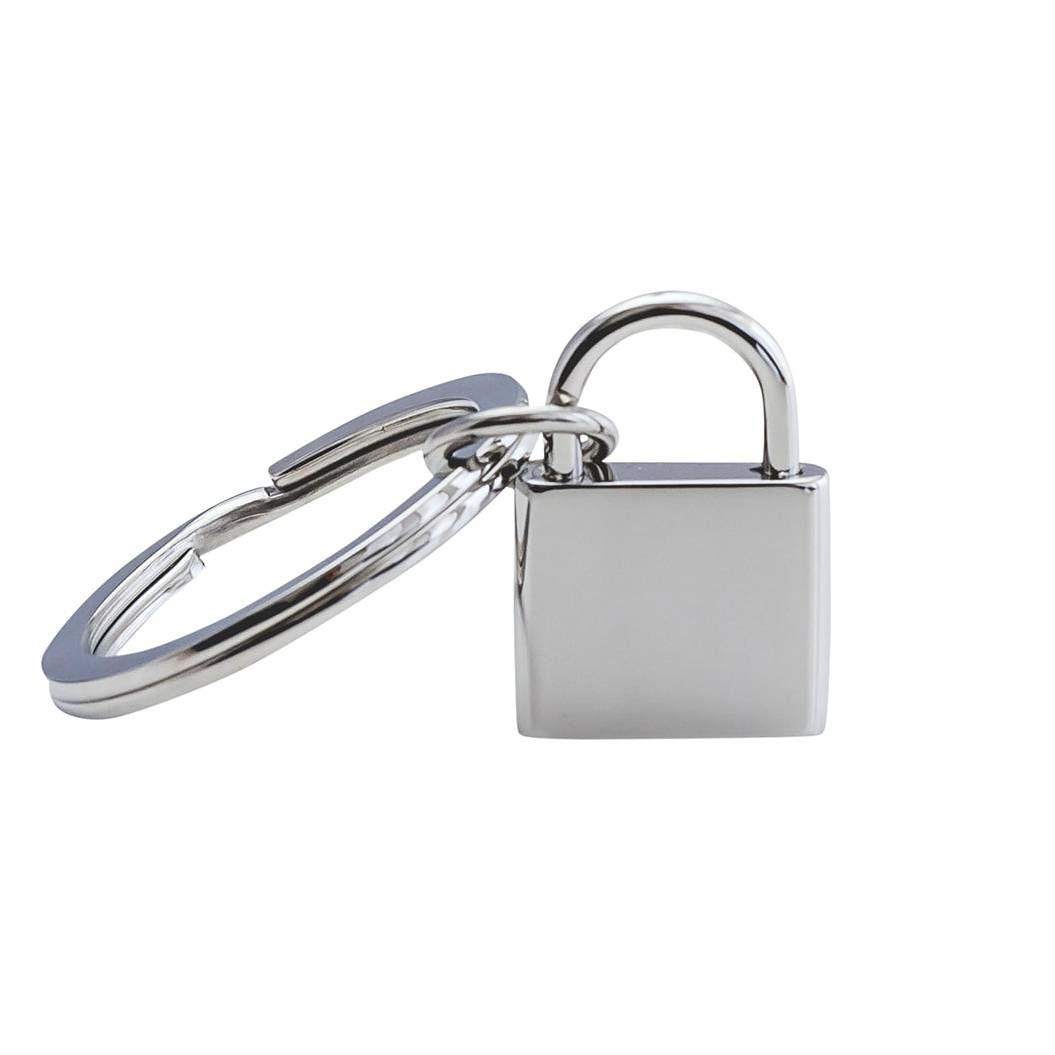 engraved padlock keyring standing