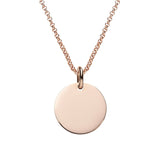 personalised rose gold disc necklace with rolo chain