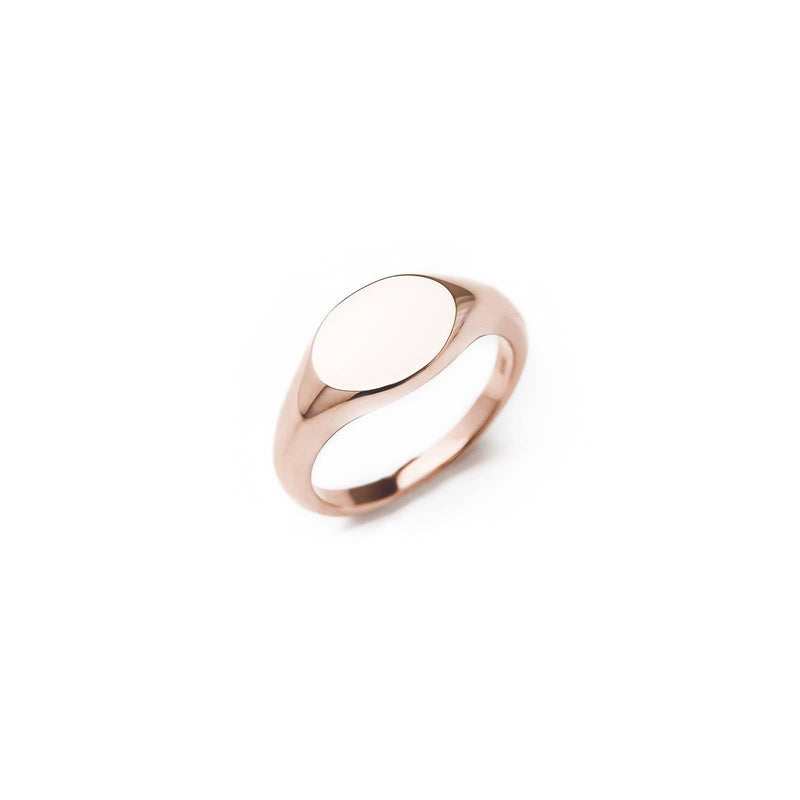 engraved rose gold signet ring