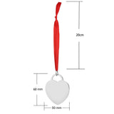 engraved silver heart ornament dimensions