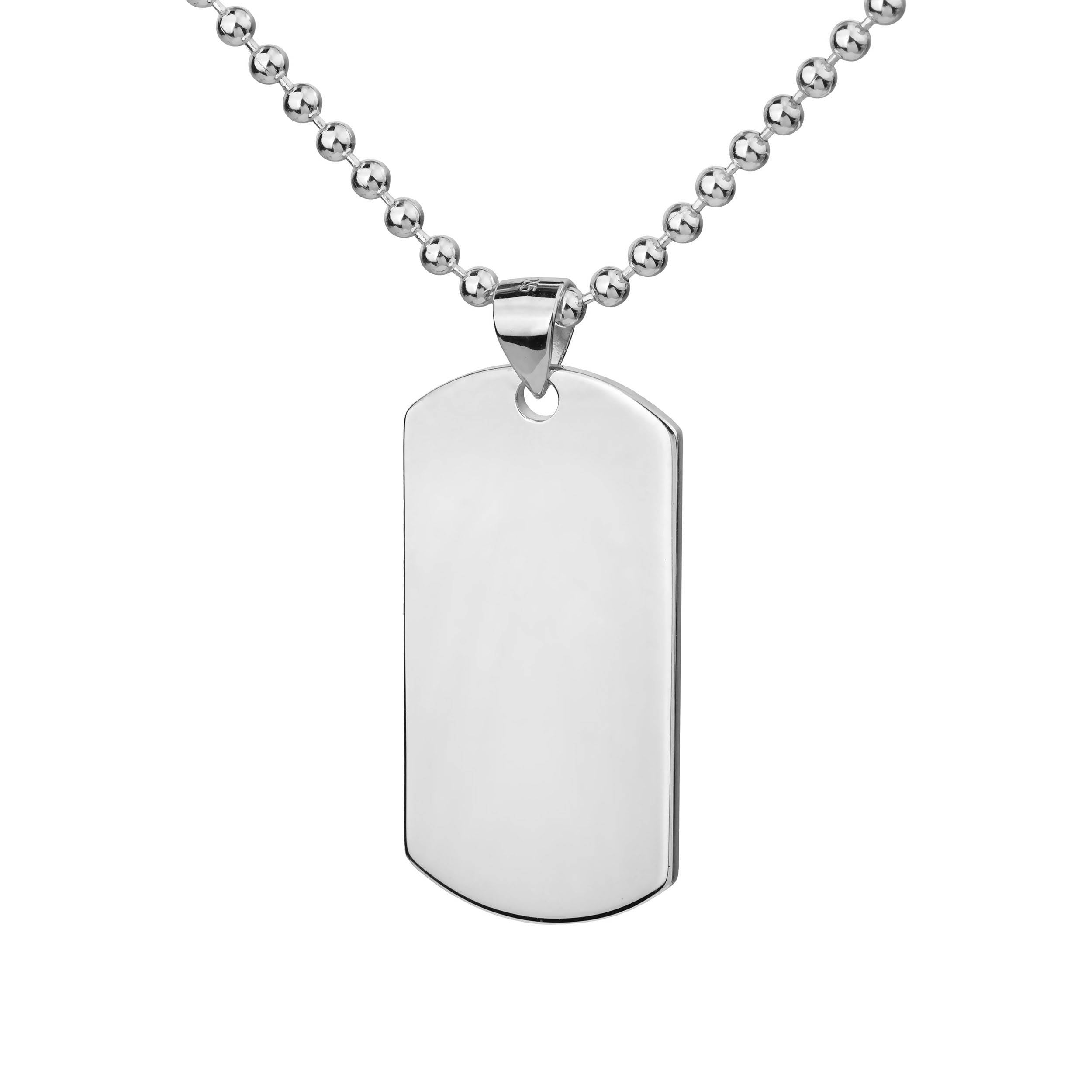 engraved stainless steel dog tag necklace