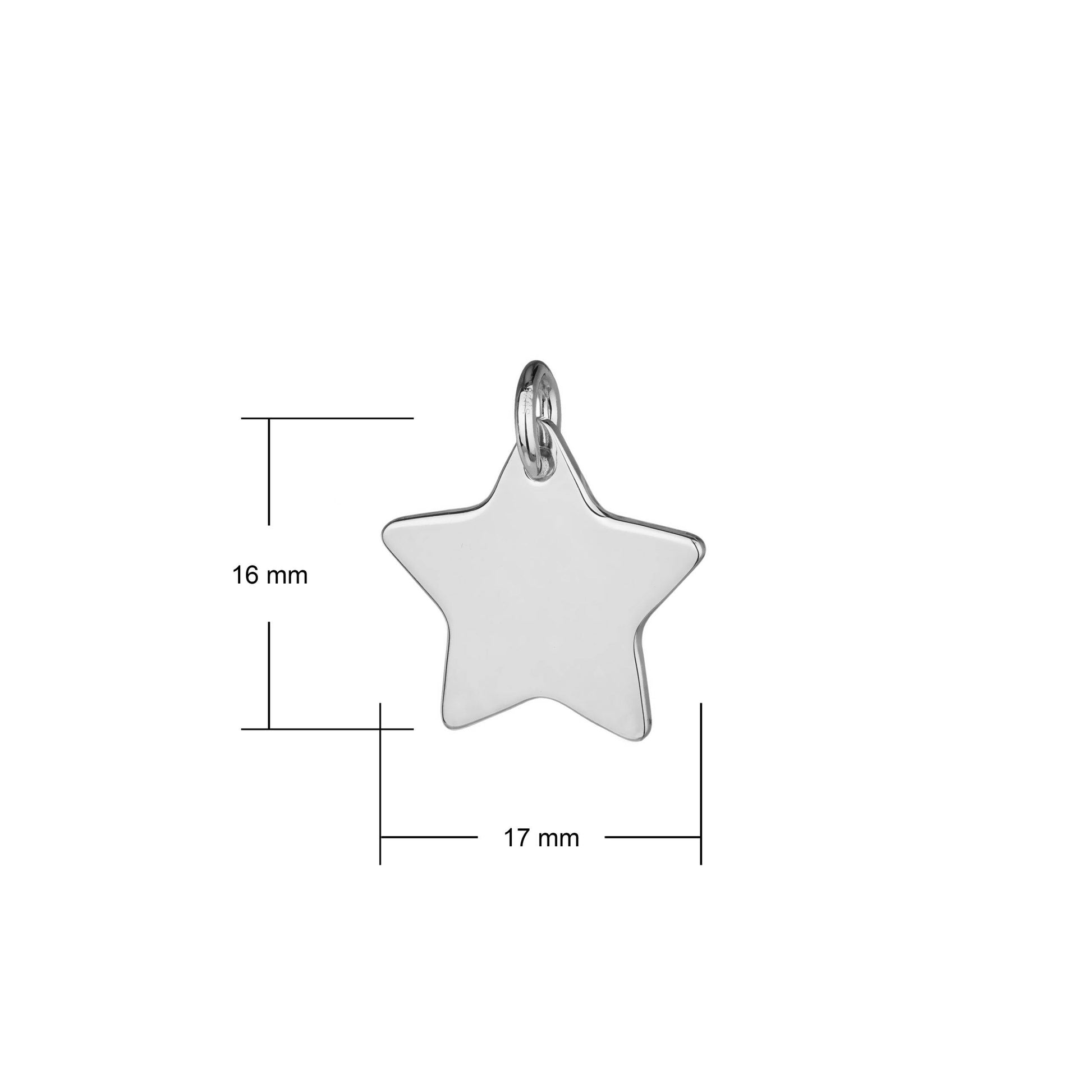 17mm wide engraved star pendant