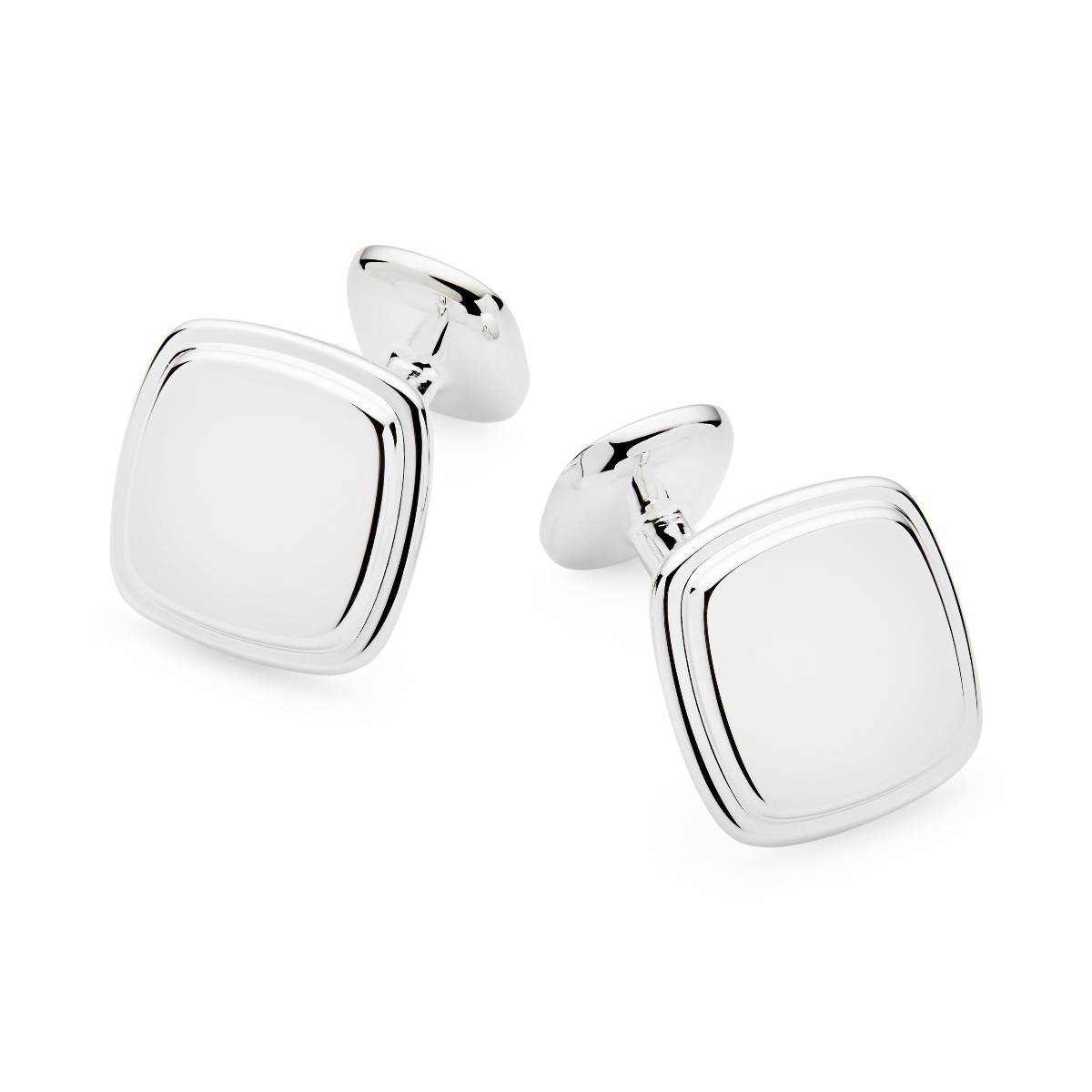 engraved sterling silver square cufflinks