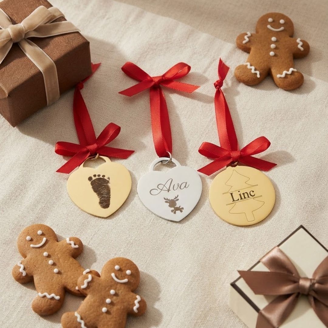 engraved Christmas decorations 