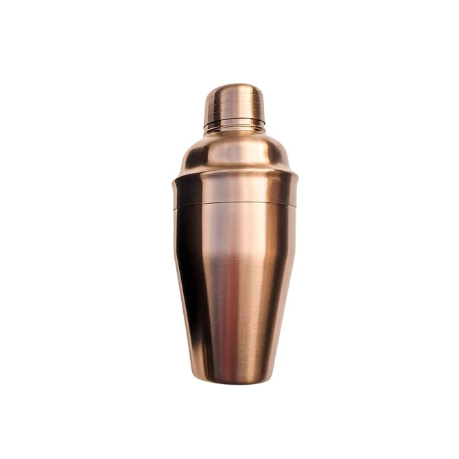 Copper cocktail shaker on a white background