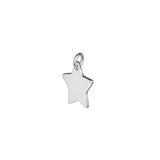 silver star pendant side view 17mm across