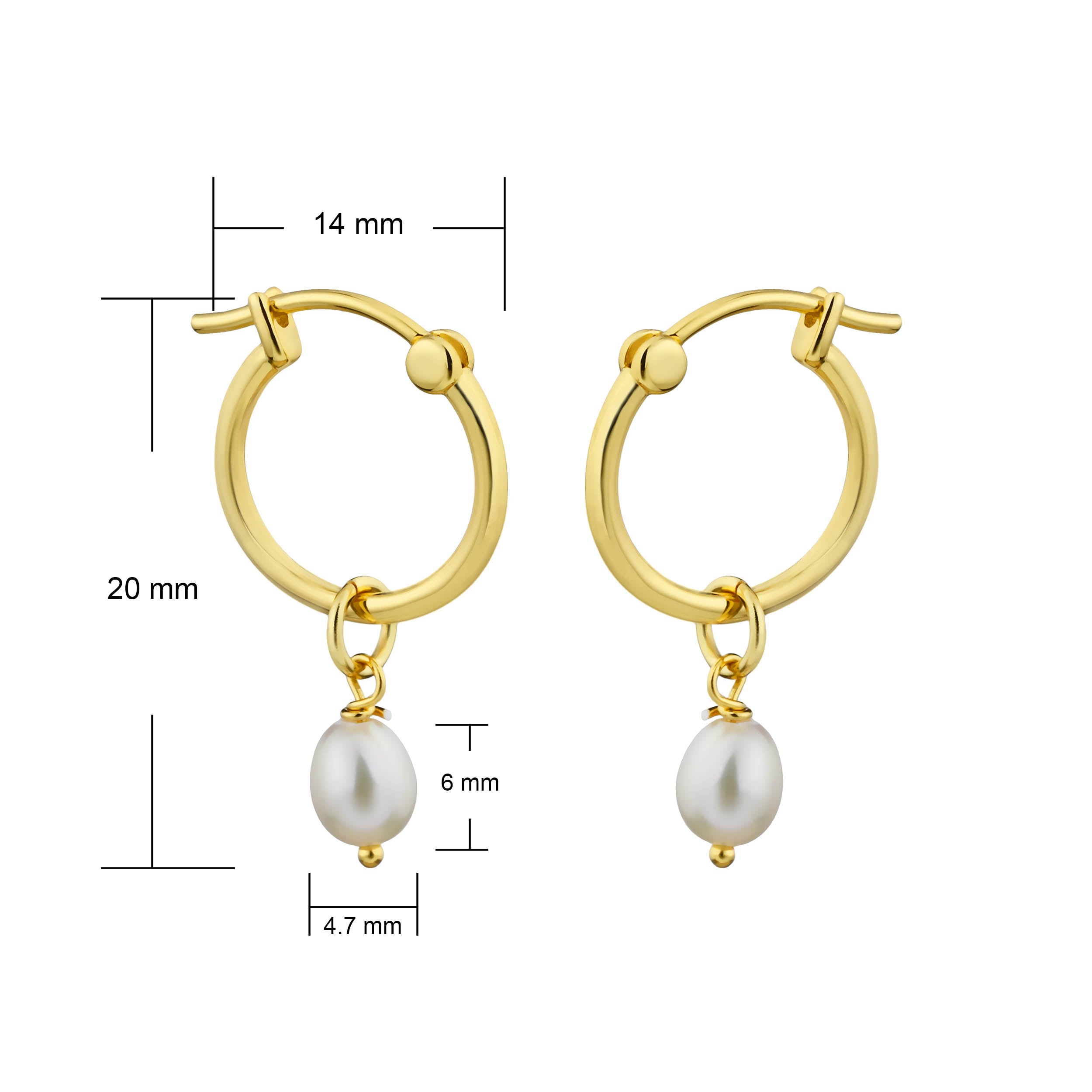 Gold Mini Pearl Hoop Earrings