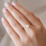 Fine Band Ring With 8MM Freshwater Pearl