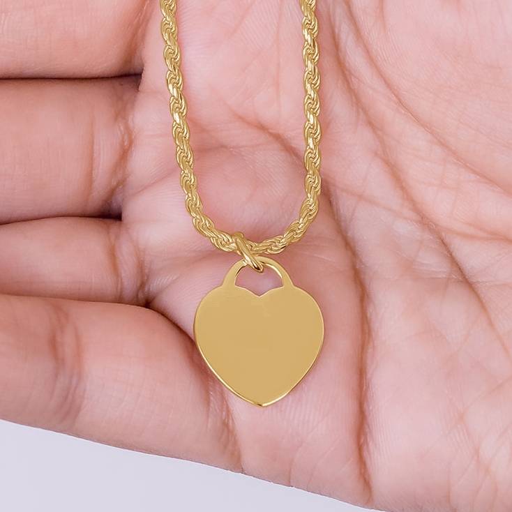 french rope bracelet with gold heart tag add engraving