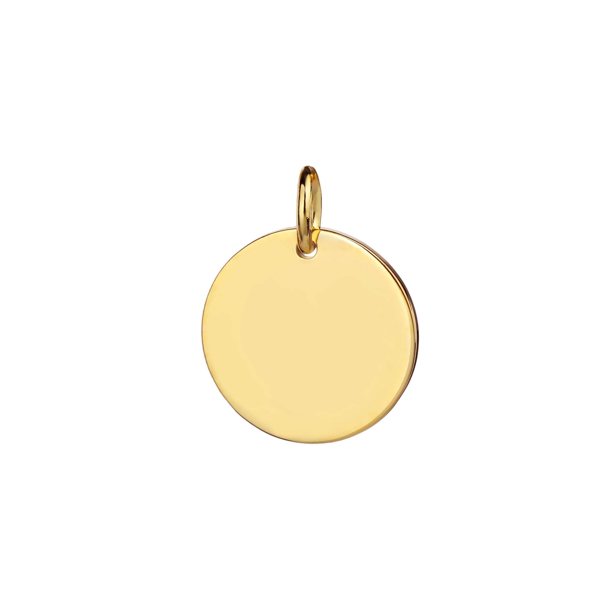 gold 15mm disc pendant