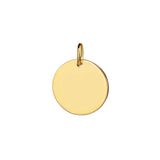 engrave this gold 15mm disc pendant