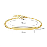 Minimal gold bracelet engraved with initials