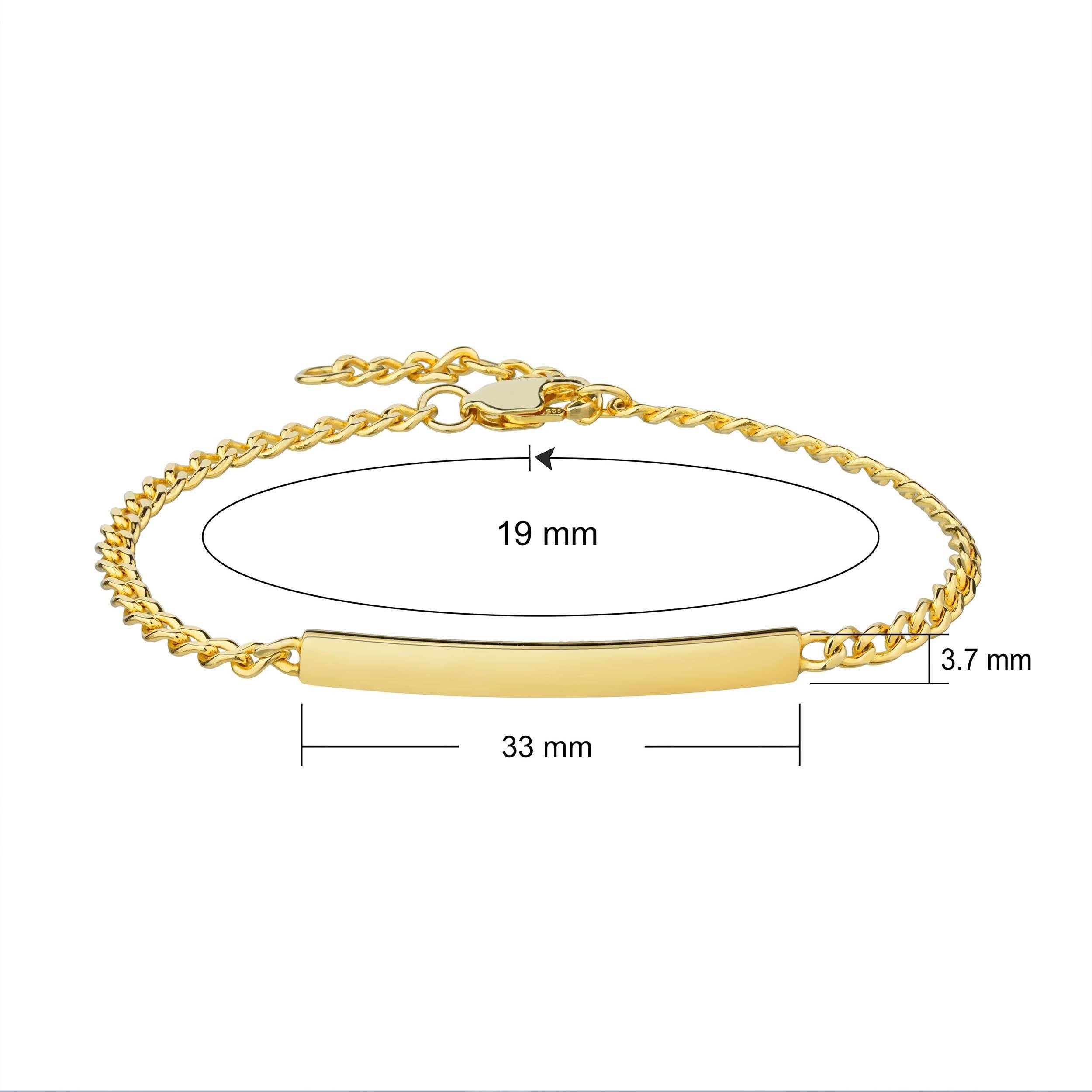 Minimal gold bracelet engraved with initials