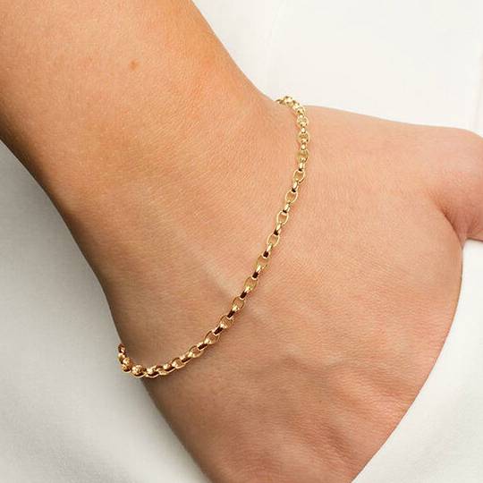 gold belcher bracelet round link chain