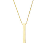 gold block bar necklace with box chain