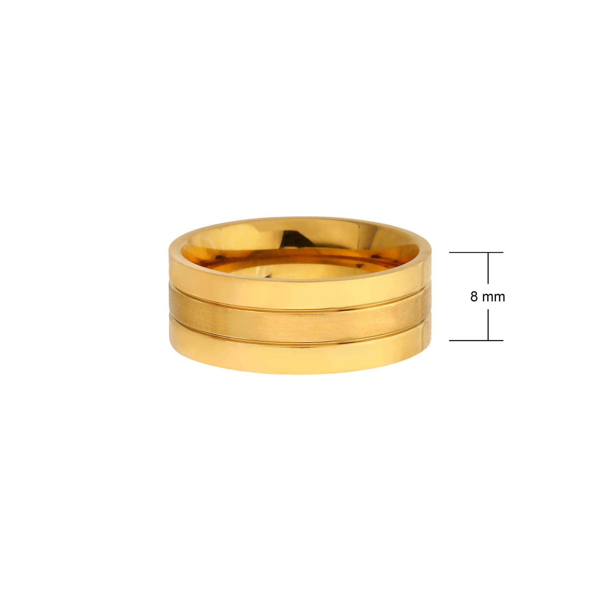 gold brushed steel ring dimensions