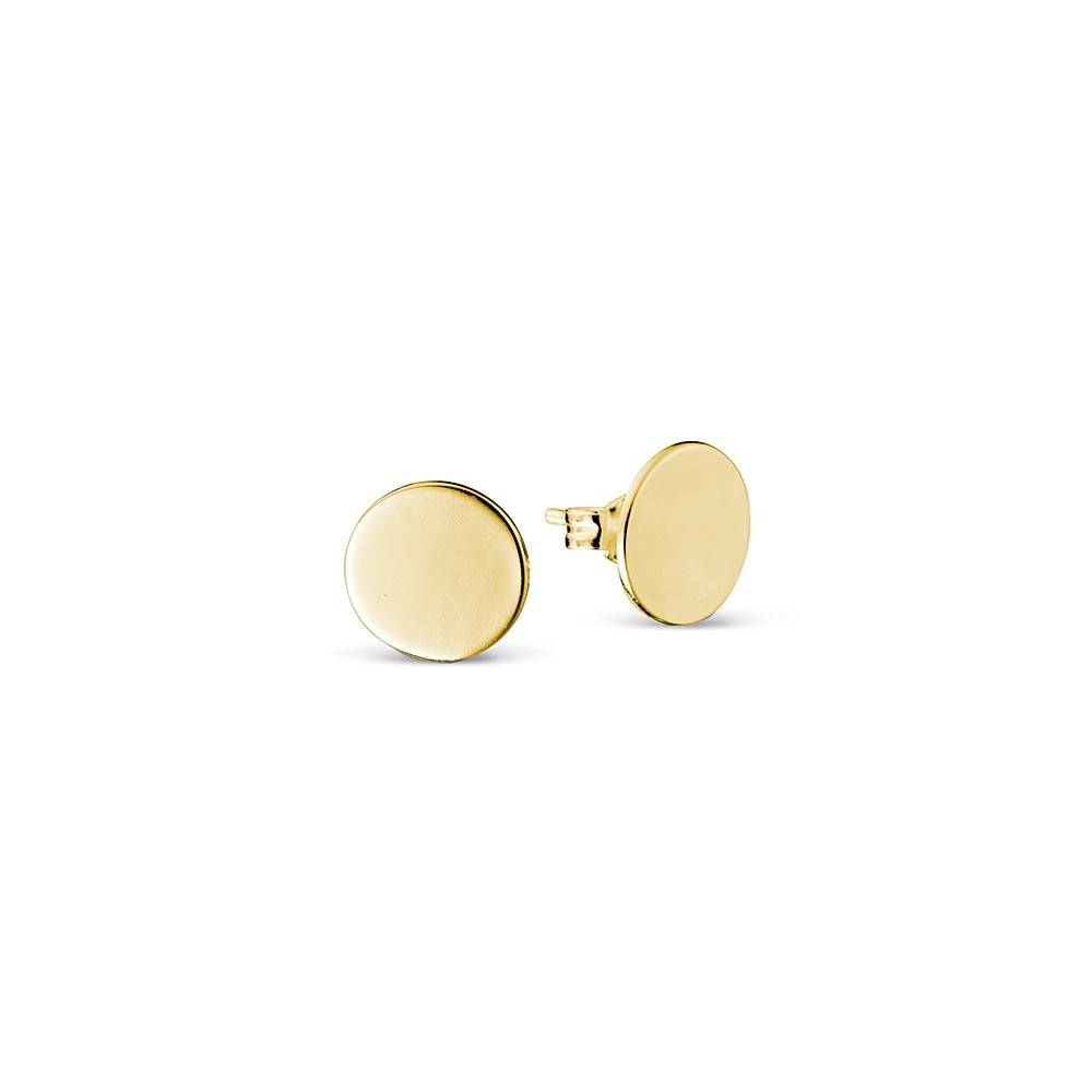 gold disc stud earrings