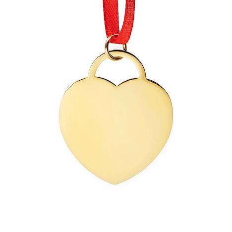 gold heart ornament engraving design