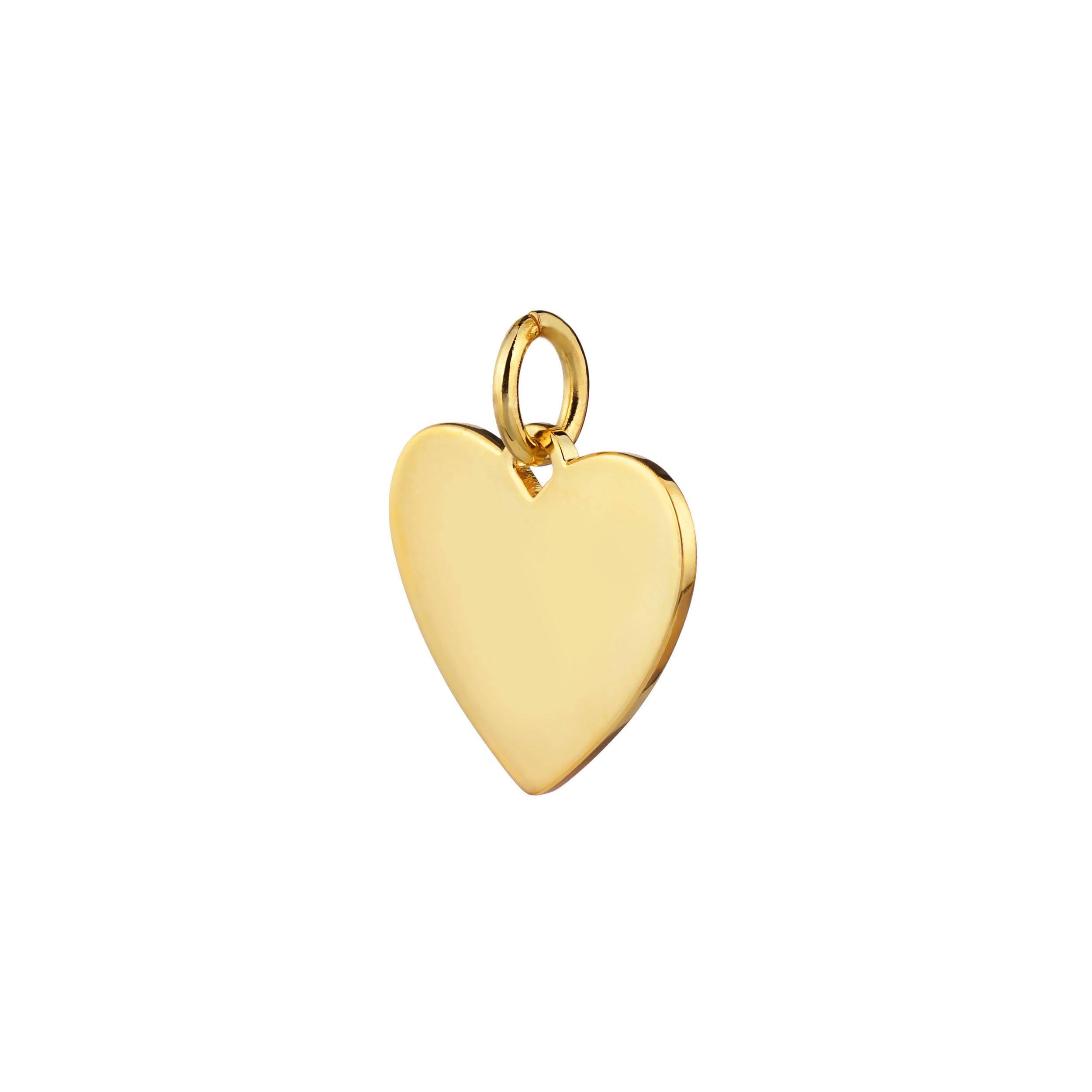 gold heart pendant 17m wide side view