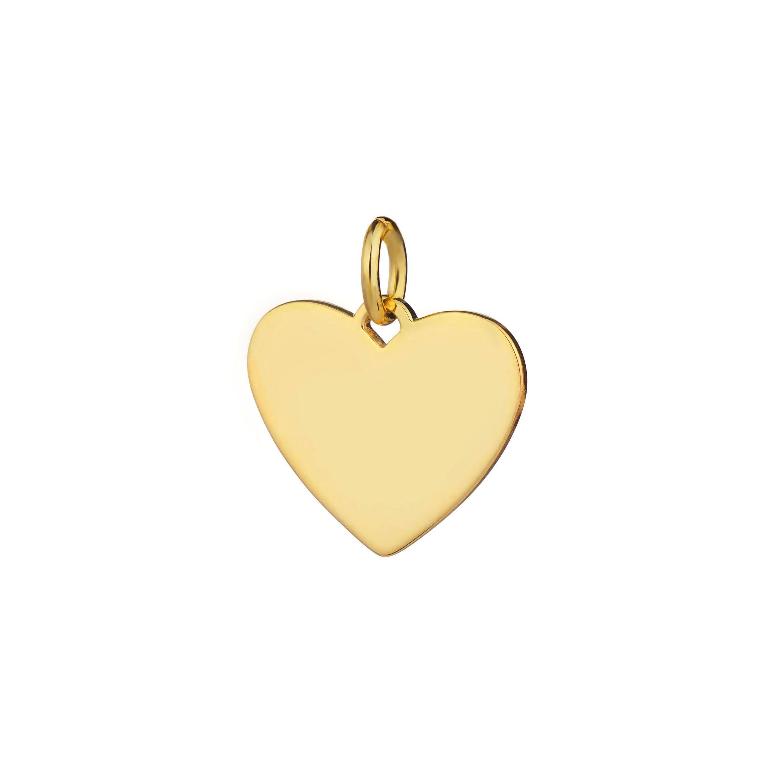 gold heart pendant 17mm wide