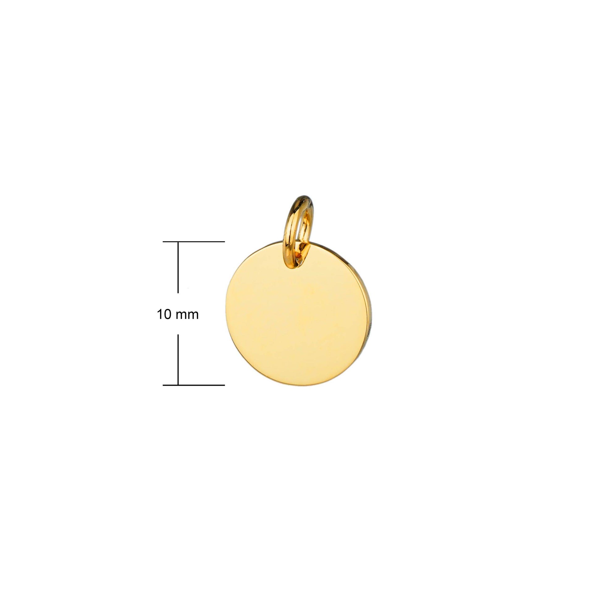 gold mini disc pendant dimensions 10mm