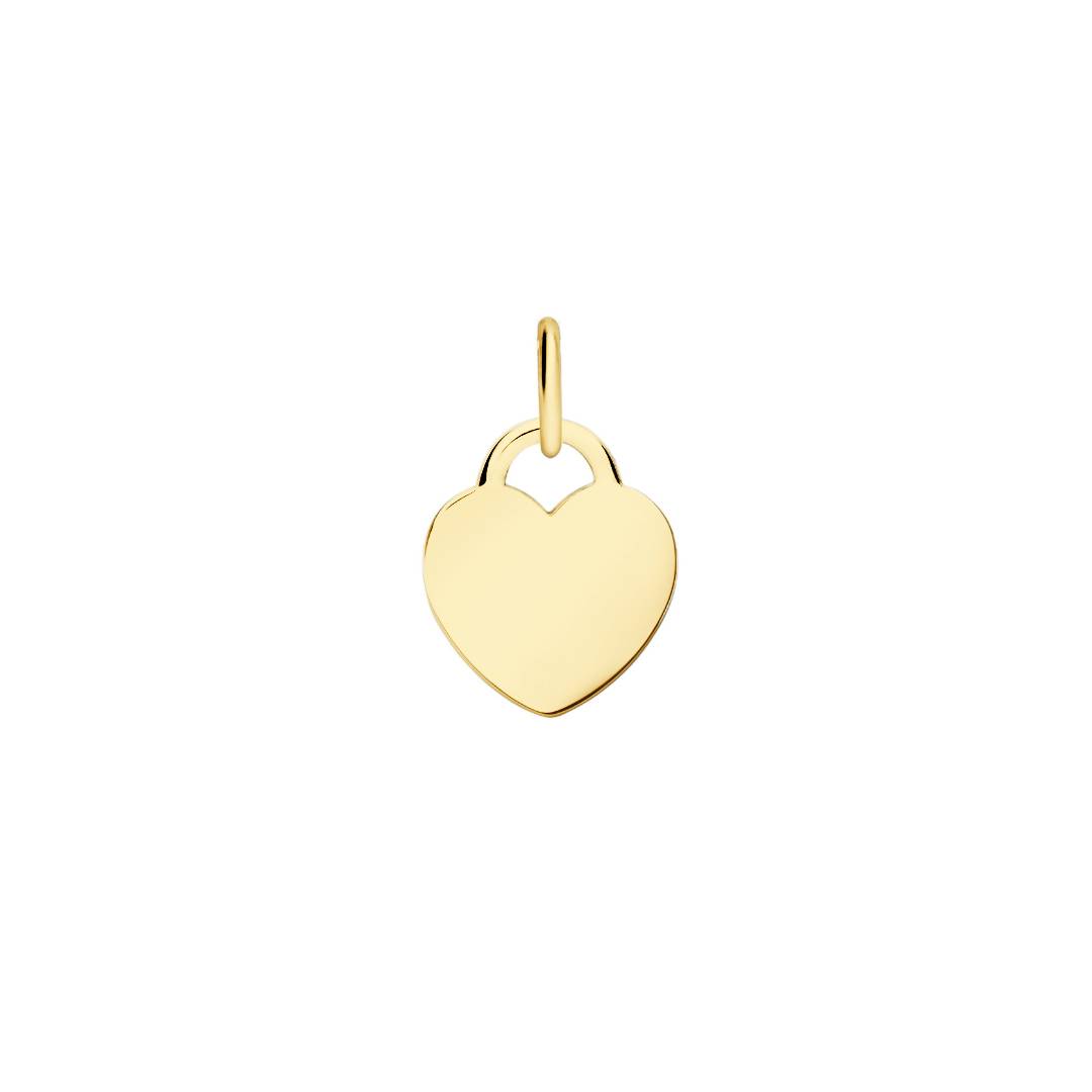 gold mini heart tag pendant perfect for engraving an initial or name