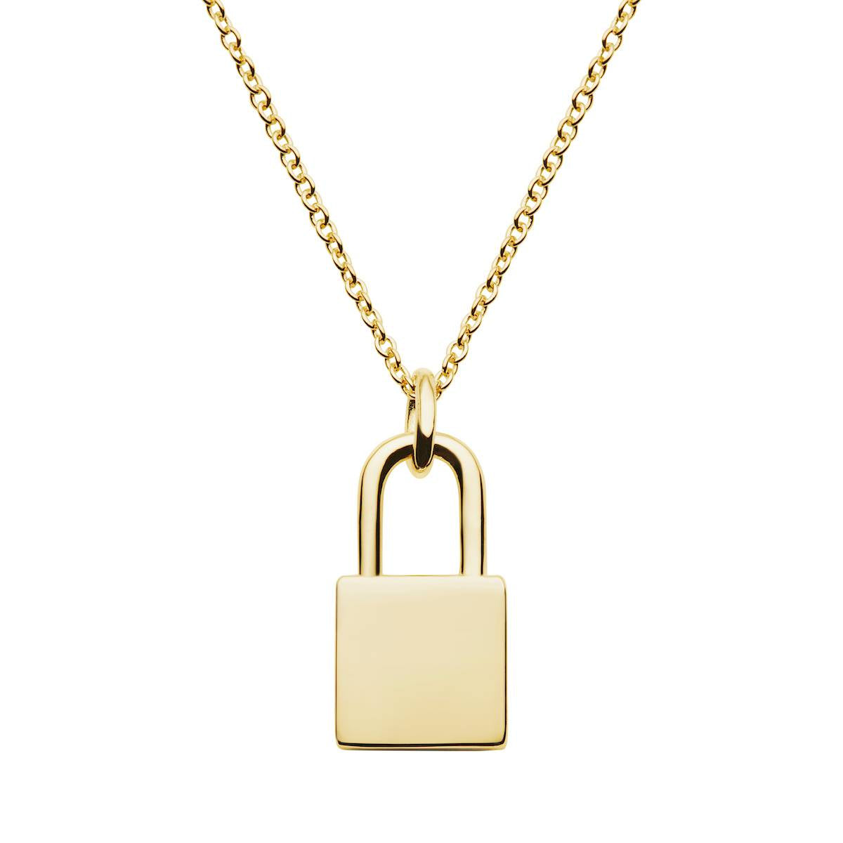 gold lock necklace