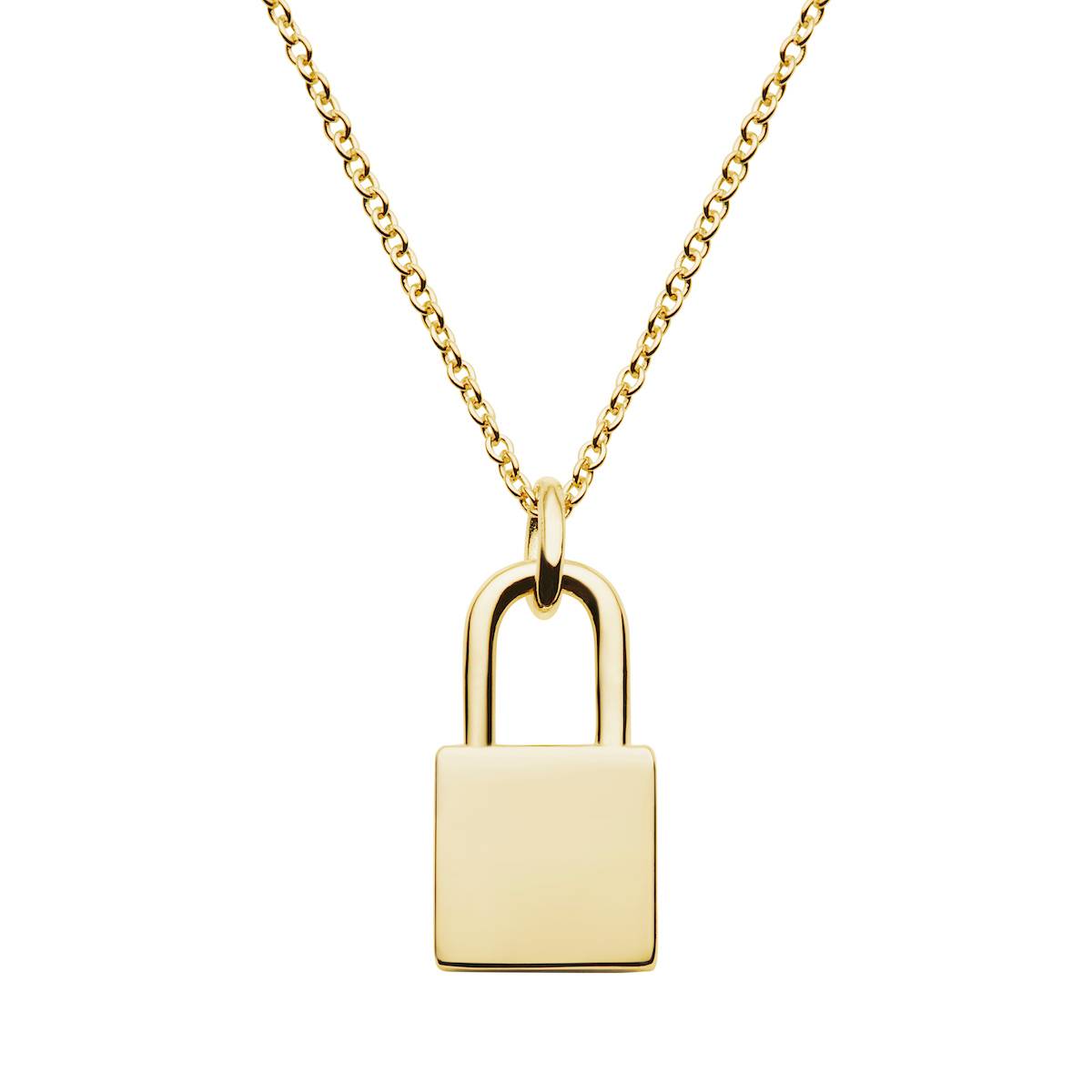 gold lock necklace