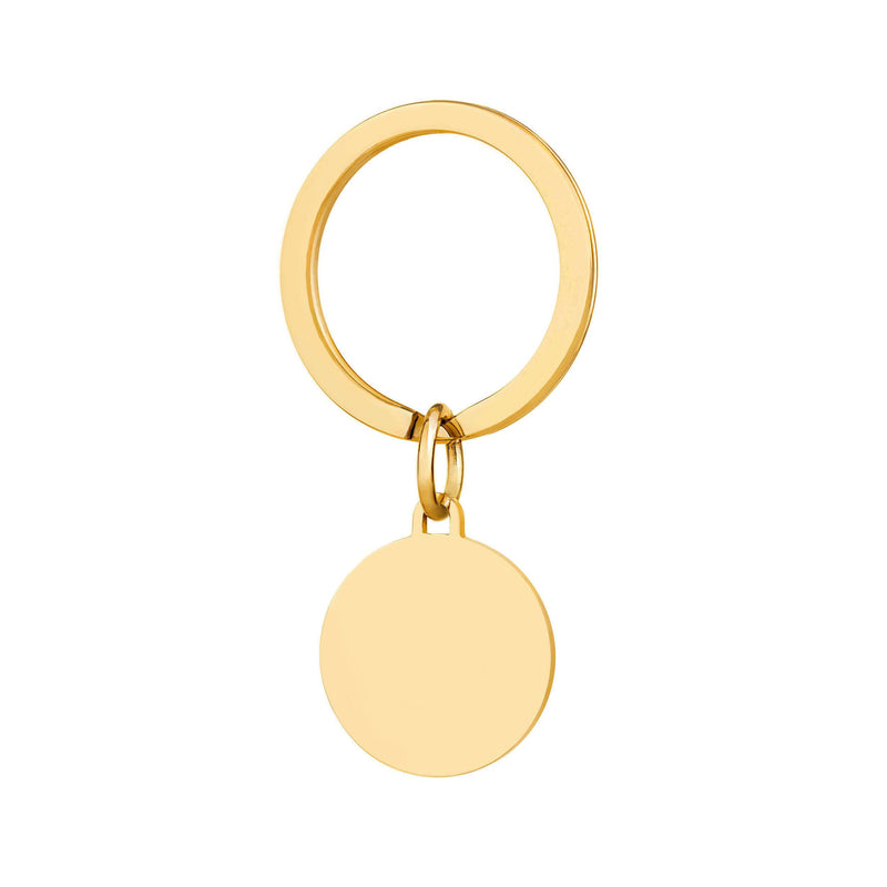 personalised gold steel disc keyring