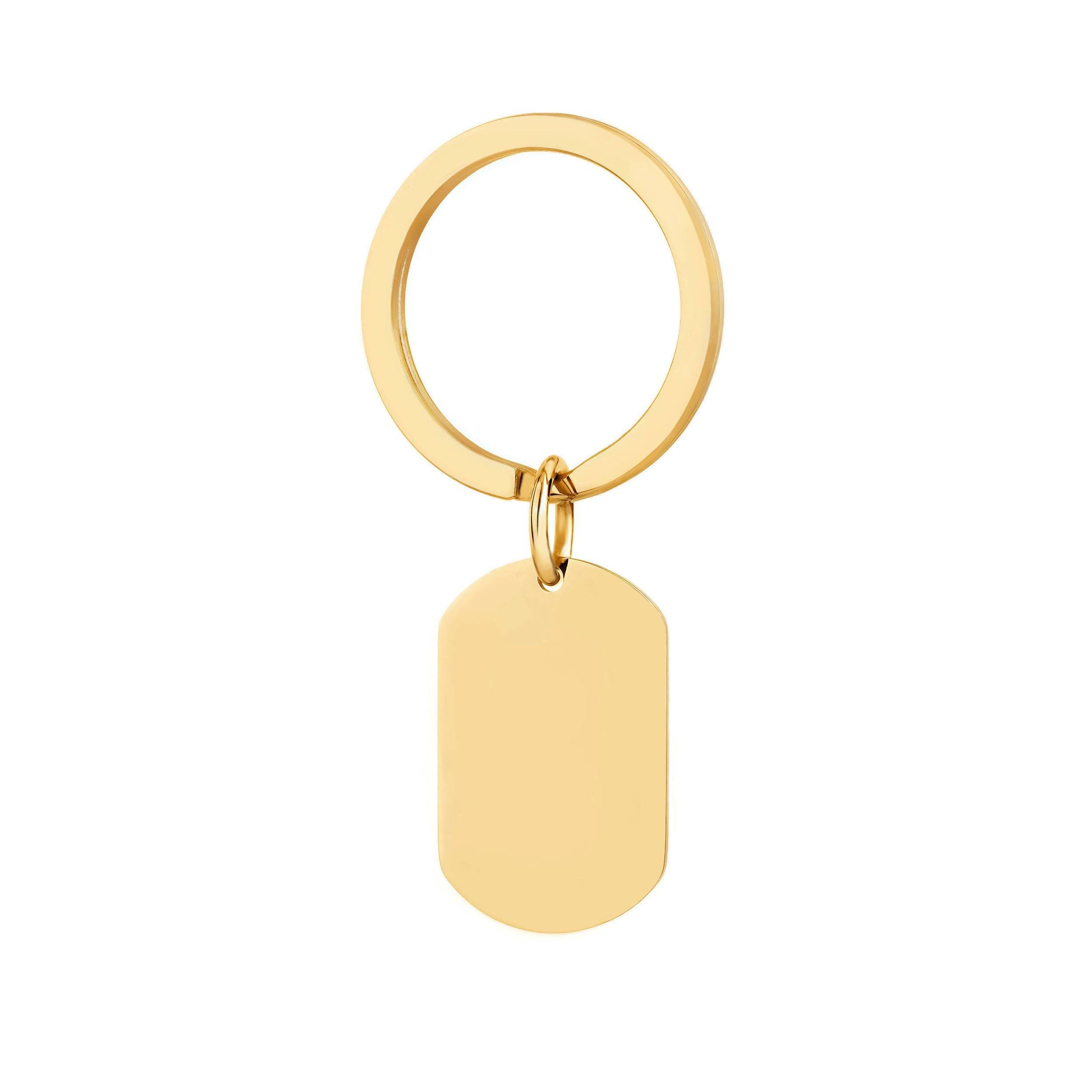 gold steel dogtag keyring