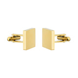 gold steel square cufflinks side view
